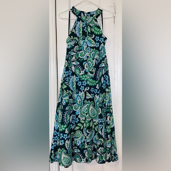 LOFT Green Paisley Halter Dress - Picture 6 of 10